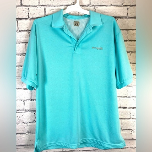 Columbia PFG Professional Fishing Gear UPF Blue Polo Shirt size Large Tall - Picture 1 of 10